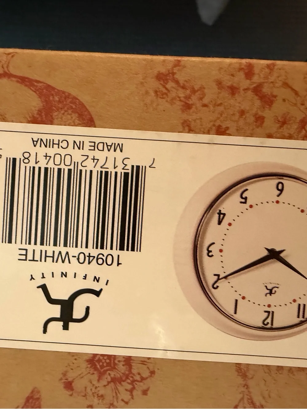 Round White Wall Clock by Infinity Instruments Analog Round  9.5” W NWT